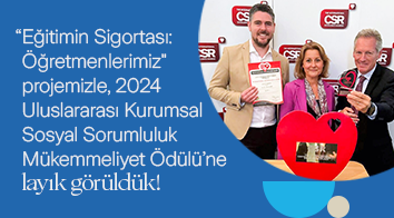 Uluslararası Kurumsal Sosyal Sorumluluk Mükemmeliyet Ödülü’ne layık görüldüğümüzü duyurmaktan büyük mutluluk ve gurur duyuyoruz!