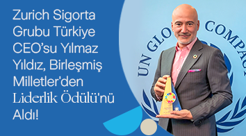Zurich Türkiye CEO'su Yılmaz Yıldız, Birleşmiş Milletler Sürdürülebilir Kalkınma Amaçları Öncüsü Ödülünü Alırken